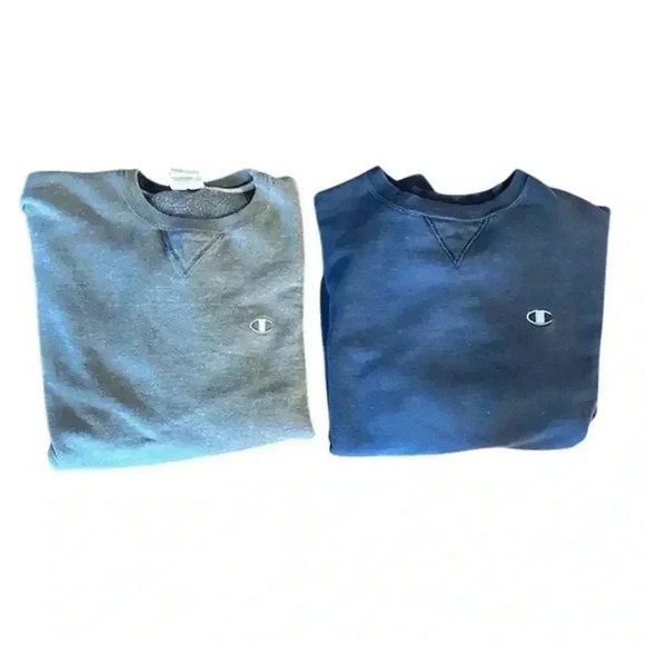 Gray and Navy 1990s Pullover Champion Sweatshirts, size Large - Picture 1 of 8